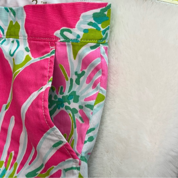 Lilly Pulitzer Buttercup Shorts Flamingo Pink Don’t Give A Cluck Size 2 - Picture 6 of 16